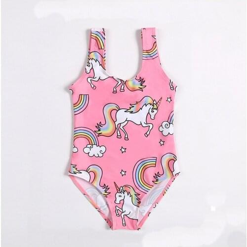 2~8Y Toddler Baby Girls Swimwear One Piece Girls Swimsuit Unicorn Children Swimwear Kids Beach Wear Girls Bathing Suit