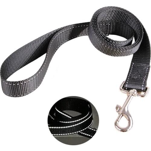 125*2.5cm Simple Durable Dogs Traction Ropes Firm Nylon Bilateral Reflective Dog Leashes For Small Medium Large Pets Supplies