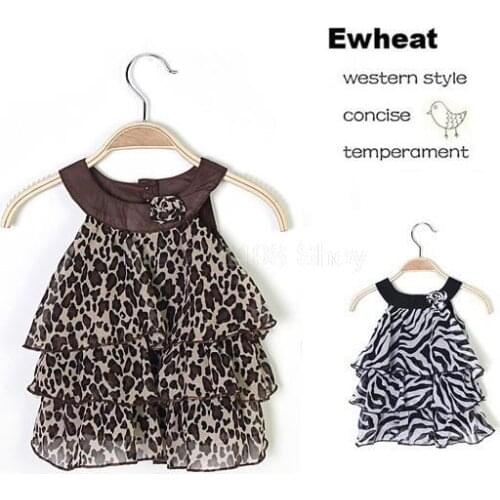 Retail girl dress leopard 2018 New Arrival Baby Girl Fashion Leopard/ Zebra Cake Dress Kids Dress girls leopard dresses
