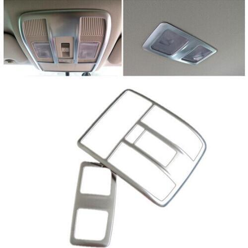 For Mazda 6 M6 Atenza 2013 2014 2015 ABS Chrome Front + Rear Reading Light Lamp Cover Matt Interior Mouldings Trim 2pcs