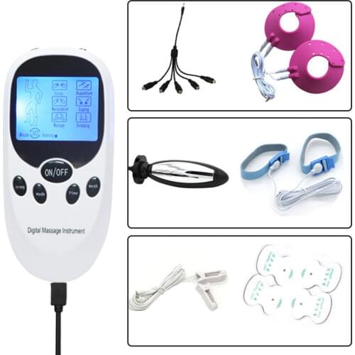 Current Stimulation Penis Rings Anal Plug Vaginal Breast Therapy Electric Shock Massager Kits Sex 1 To 5 Electro Erotic Toys Kit