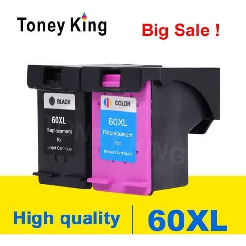 Toney King 60XL Remanufactured Ink Cartridge Replacement for HP60 for HP Photosmart C4640 C4650 C4680 C4780 C4795 114 Printer