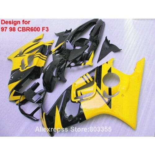 High quality ABS Fairing for HONDA CBR600 F3 1998 1997 97 98 ( Yellow ) cbr 600 fairing kit xl62