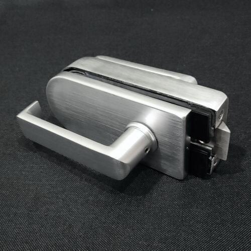 High compartment glass door lock Frameless glass channel lock Office handle lock Two sets of glass hinge