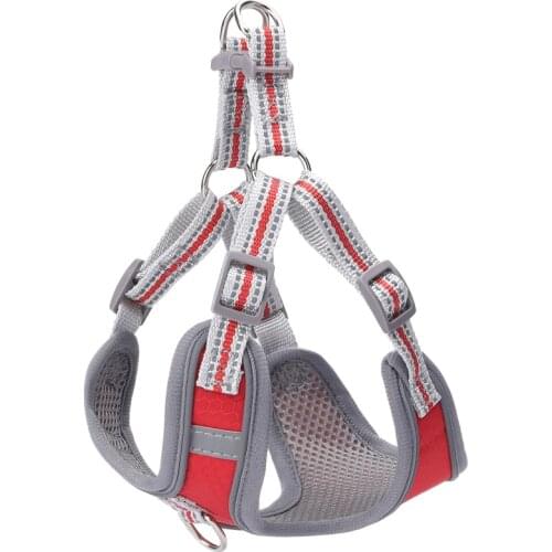 Dog Harness Vest Breathable Dog Training Harness Adjustable Reflective Pet Chest Strap Outdoor Safety Walking Running