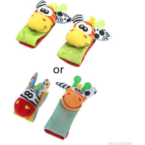 Animal Infant Baby Kids Hand Wrist Bells Foot Sock Rattles Soft Toys New JY05 21 Dropshipping