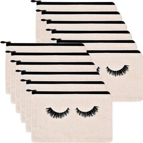 12Pcs Pencil Bags Eyelash Cosmetic Bags Makeup Bags Travel Pouches Toiletry Bag Cases with Zipper for Women Girls