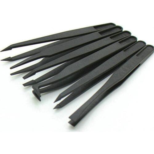 6pcs Anti-static Electronic Tweezers Kit ESD Plastic Forceps PCB Repair Hand Tools Set