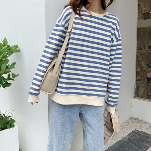 6301# Autumn Striped Maternity Nursing Hoodies Sports Casual Loose Breastfeeding Sweatshirts Clothes for Pregnant Women Tops