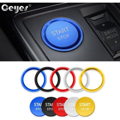 Ceyes 1pc Car Engine Ignition Start Stop Push Button Cover Accessories Styling Case For Peugeot 5008 3008 408 508l 2008 308 4008