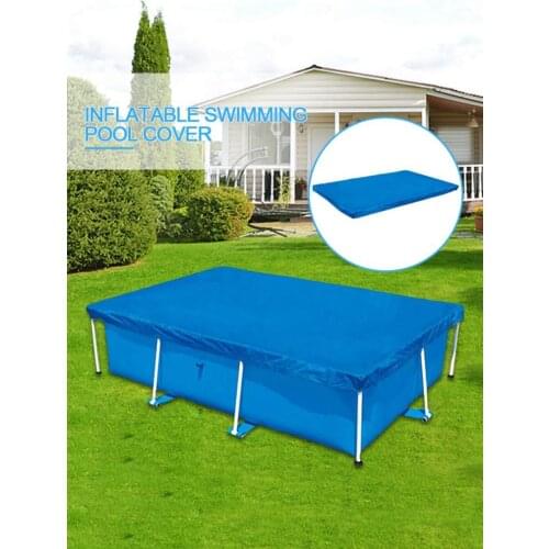 Swimming Pool Cover Rectangle Waterproof Pool Frame Protector Thickened PE Woven Tarpaulin Waterproof Rain Cloth Pool Cover