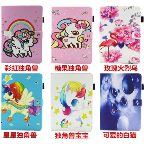 For Samsung Galaxy Tab E 8.0 Case Cartoon Unicorn Flamingo Painted Flip Cover Case Fundas For Samsung Tab E 8.0 T375 T378 T377