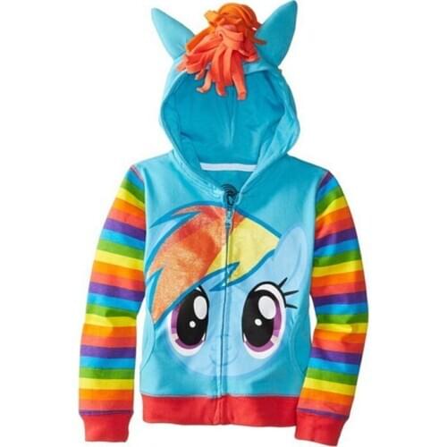 Children Cartoon Rabbit Little Pony Hoodies Jacket Girls Coat Kids Spring Autumn Style Cotton Outerwear Thicken Casual Clothing