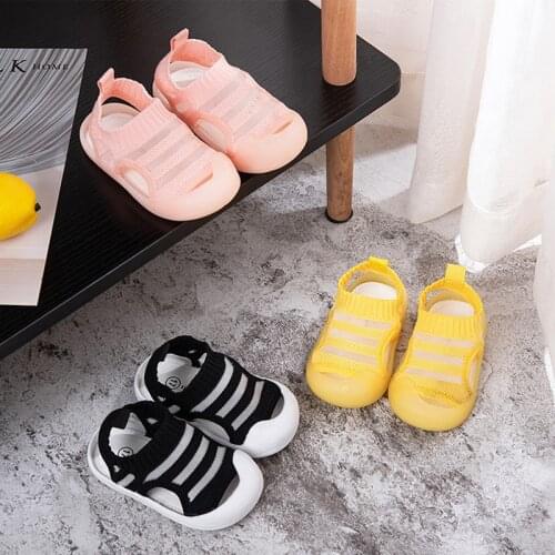 Baby First Walkers Summer Toddler Shoes Girls Boy Casual Weave Sandal Soft Bottom Comfortable Non-slip Toe Protection Perwalkers