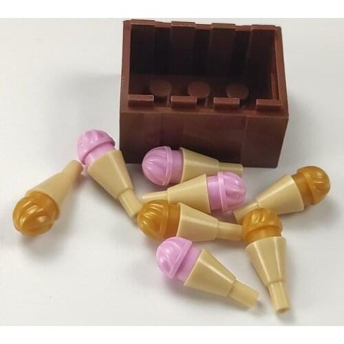 City Food Accessories Building Blocks Ice Cream Model 8pcs Friends Bricks Toys For Children Parts DIY Kids Gifts Toys Cities Set