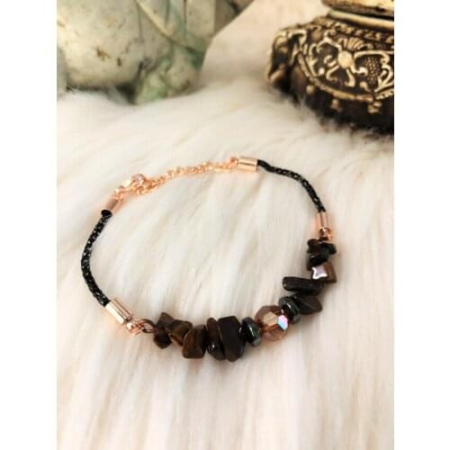 Dr Stone Natural Stone Women 'S Tiger 'S Eye & Crystal Stone Bracelet NRS87 372888542