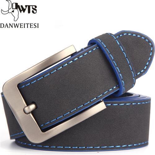 [DWTS]2019 Fashion Belt For Man Leather Belt Italian Design Casual Mens Belts With Blue and Green Color Belts