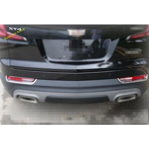 Chrome Rear Fog Lights Foglight Lamps Strips Overlay Stripes Cover Trim Fit For Cadillac XT4 2019 2020 2021 Exterior Kit