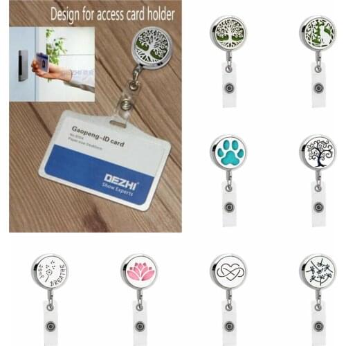 BJ-4 Just Breathe 316L stainless steel Badge Holder Essential Oil Diffuser Locket Name Tag Alligator Clip Holder Free 10pcs pads