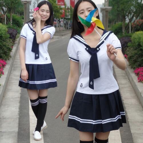 New style Japan and South Korea Uniforms Men and women England College Wind Shirt + Skirt Sailor suit