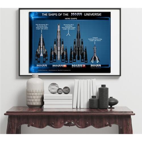 Mass Effect 2 The Shadow Broker Ship Wallpaper Art Canvas Poster Painting Wall Picture Print Home Bedroom Decoration Framework