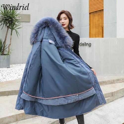 Fur Ling Warm Parkas Long Women Winter Jackets Snow Wear Large Fur Thicken Coat Outwear Plus Size 3XL Clothing Windriel