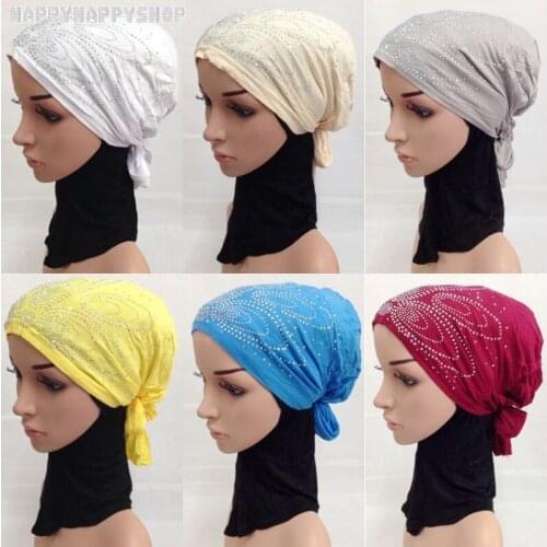Soft Modal Cotton Muslim Amira Cap Instant Inner Hijab Headband Women Islamic Arab Turban Hat Headwrap Head Cover Scarves