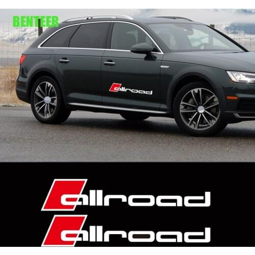 2pcs Allroad Car Door Decals Sticker For Audi A4 A6