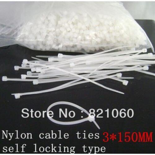 Nylon cable tie/cable ties self locking type 3*150MM 800+PCS/LOT