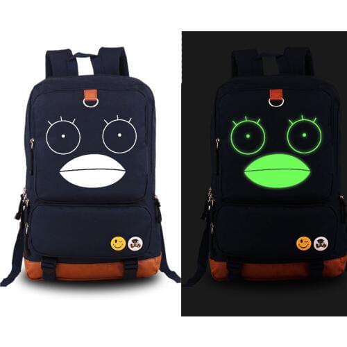 New GINTAMA Silver Soul Sakata Gintoki Backpack Anime Okita Sougo Elizabeth Canvas Student Luminous Schoolbag Unisex Travel Bags