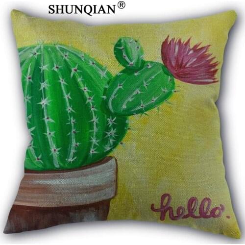 Custom cactus Pillowcase office Wedding bedding couch Vintage pillow case/ cover home decorative
