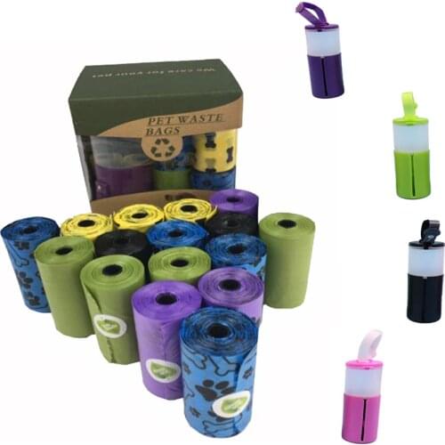 Dog Poop Bags Pet Waste Bags With Dispenser Leash Clip Doggy Eco-Friendly Leak Proof Disposal Refill Bags For Dogs Cat