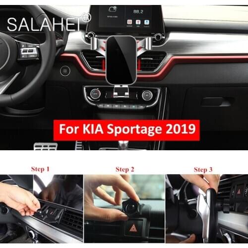 Gravity Car Dashboard Phone Holder For Kia Sportage 2019 Car Air Vent Mount No Magnetic Mobile Phone Holder GPS Support Stand