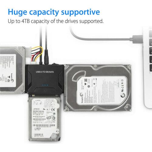 Drop Shipping Usb 3.0 To Sata Ide Ata Data Adapter 3 In 1 For Pc Laptop 2.5" 3.5" Hdd Hard Disk Driver With Power Sata Adapter