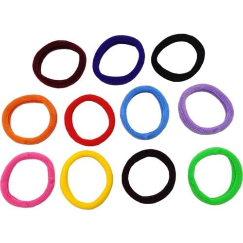 30pcs Diameter 9cm Big Size Elastic Hair Band Doll Machine Belt Black Ponytail Holder Solid Candy Colors Bun Tie Rope YY051200