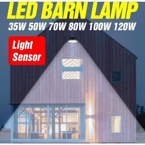 Led Street Lights 220V Outdoor Lighting Garden Led Lamp Smart Light Sensor Led Barn Lamp 35W 50W 70W 80W 100W 120W Floodlights
