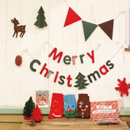 Non-woven Fabric Pennants Birthday Party Christmas Holiday Hanging Bunting Decoration Christmas Banner Super Mario Party