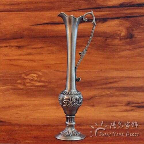 Height 25cm Tabletop Flower Vases Vintage Home Decor Metal Art Craft Decoration Retro for Hotel Restaurant Coffee Bar Home use