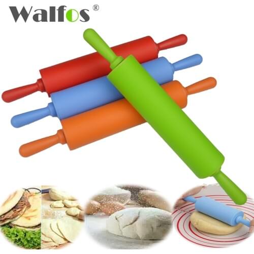 Walfos 22 cm Non-Stick Fondant Rolling Pin For Kids Fondant Cake Dough Roller Decorating Cake Roller Crafts Baking Cooking Tool