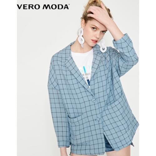 Vero Moda Women lapel plaid blazer | 319208517