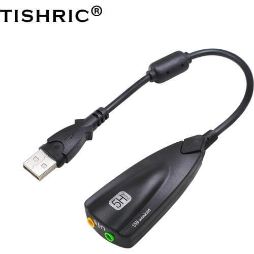 TISHRIC Promotion 5HV2 External usb sound card 7.1 with 3.5mm audio interface adapter for headphone speakers laptop Computer PC