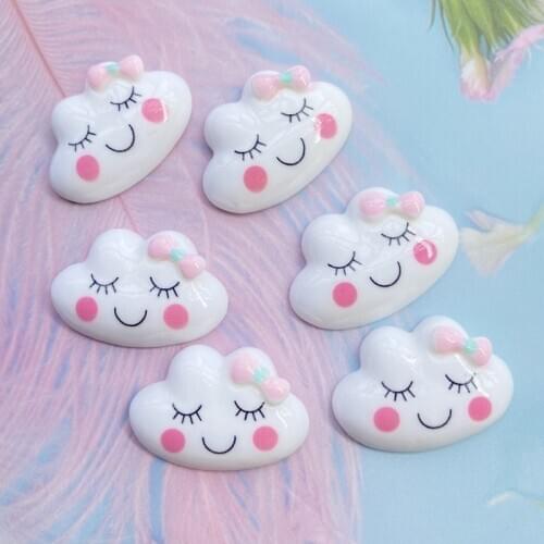 10/20Pcs cute Mixed Resin Mini clouds Flatback Cabochon Scrapbook Kawaii DIY Embellishments Accessories F24