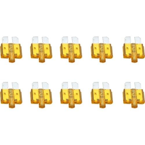 10PCS 5A Medium Size Auto fuse inserts car insurance tablets Medium fuse with lamp car inserts fuse