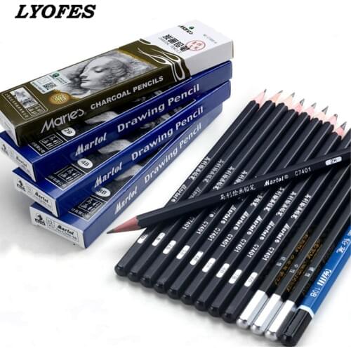 12 pcs/set Professional Sketch Drawing Pencil Set HB 2B 6H 4H 2H 3B 4B 5B 6B 10B 12B 1B Painting Pencils Stationery Supplies