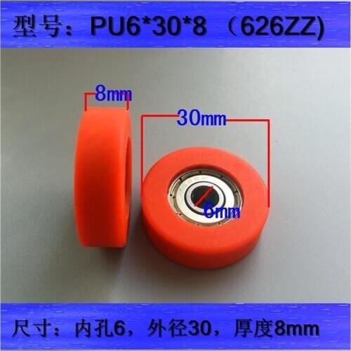 2pcs pu6 * 30 * 8 molding polyurethane expansion belt bearing adhesive pulley mechanical pulley
