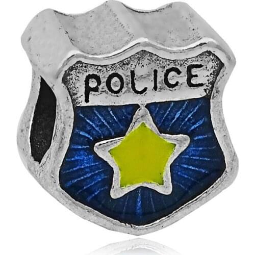2021 New Silver Plated Police Diy Beads Fit Pandora Women Charm Bracelets & Bangles Necklace Jewelry Accessories
