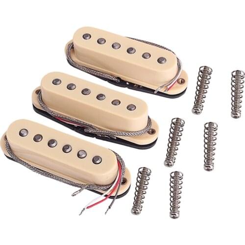 3 x Beige Single Coil Electric Guitar Pickup Set 48-50-52MM Spacing