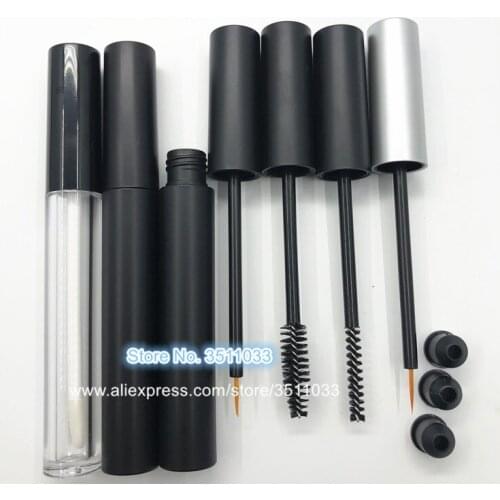 4ML 30pcs 50pcs Empty Beauty Glue Refillable Bottle Silver Cap Frosted Black Round Mascara Tube Makeup Matte Black Eyeliner Tube