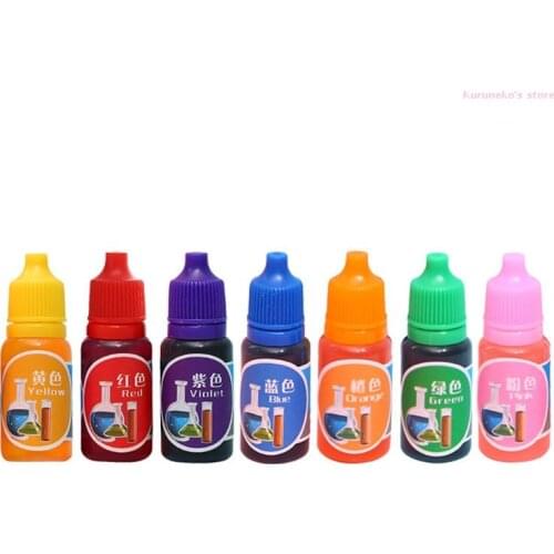 7 Colors 10ml Handmade Soap Dye Pigments DIY Liquid Pigment Slime Colorant for Painting Coloring Science Experiment Kids HX6D
