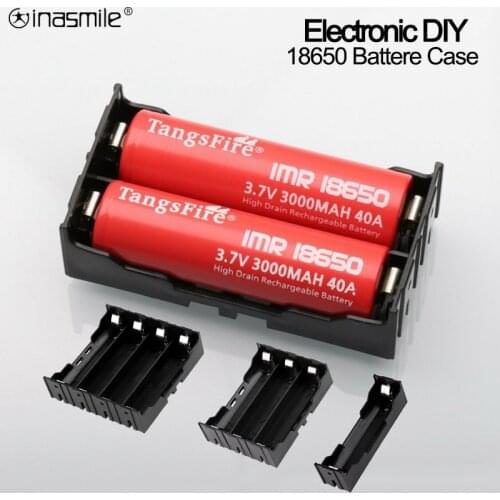 ABS 18650 Black Power Bank Cases 1X 2X 3X 4X 18650 High quality DIY battery box 1 2 3 4 Slot Batteries Container With Hard Pin